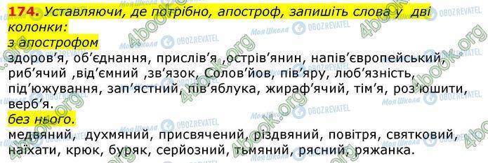 ГДЗ Українська мова 10 клас сторінка 174